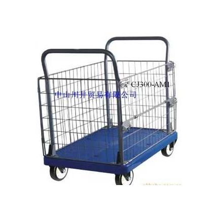 帶網手推車/帶網平板車/網架車CJ500鐵架車車間倉庫移動手拖車推車